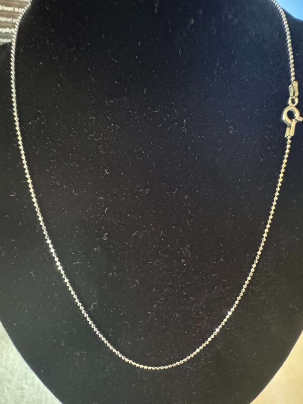 16-inch Diamond Cut Ball Chain 1mm 925 Sterling Silver